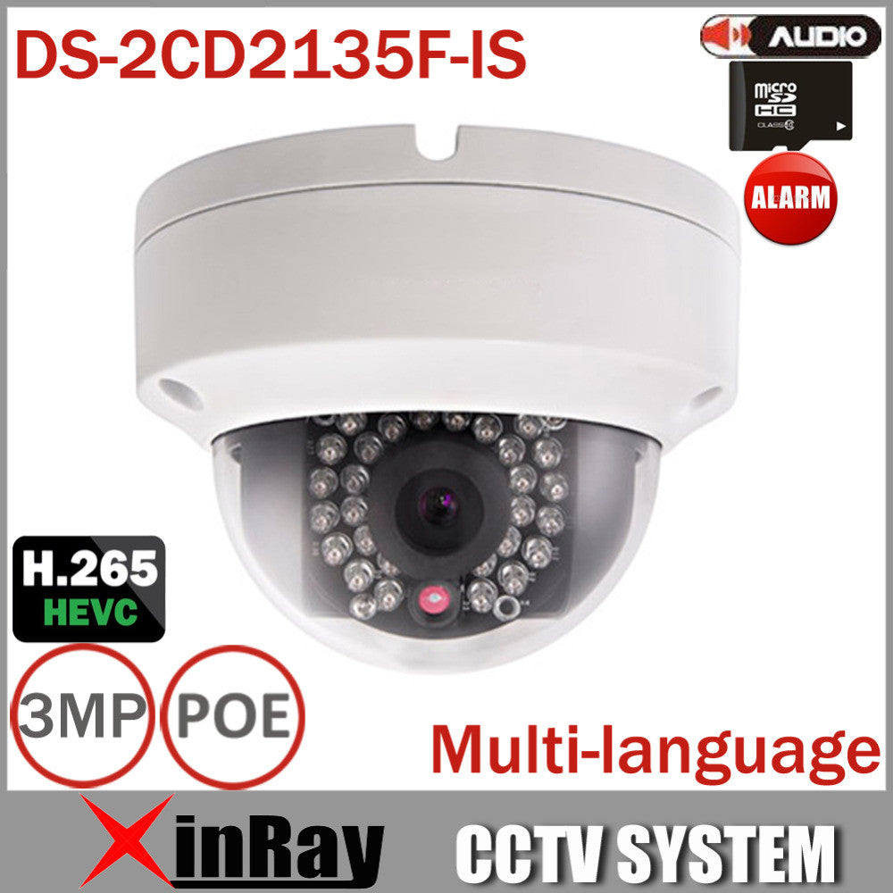 Hikvision DS-2CD2132-I,3MP Mini Dome Camera Full HD 1080P POE Power Network IP66 Indoor Weather Proof IR IP CCTV Camera
