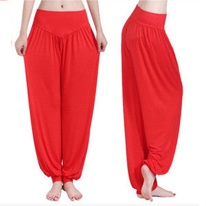 Yoga Pants Women Plus Size Colorful Bloomers Dance Yoga TaiChi Full Length Pants Smooth No Shrink Antistatic Pants Fast Shipping