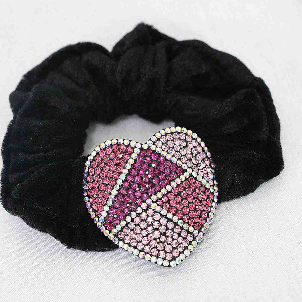 Lovely charms women elastic headdress heart accessory multicolor rhinestone crystal special