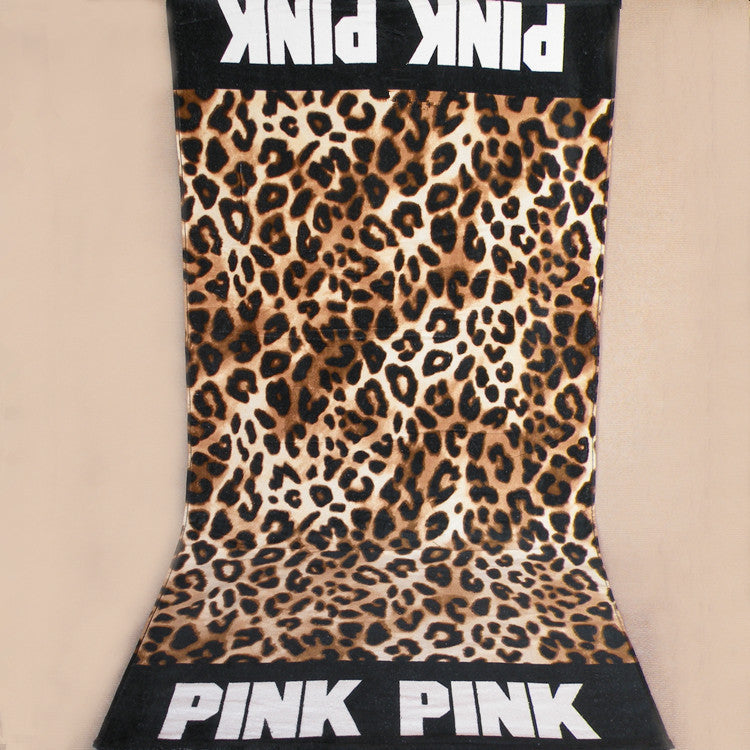 Fashion brand Leopard pink bath gym sports picnic home plane use towel beach towel