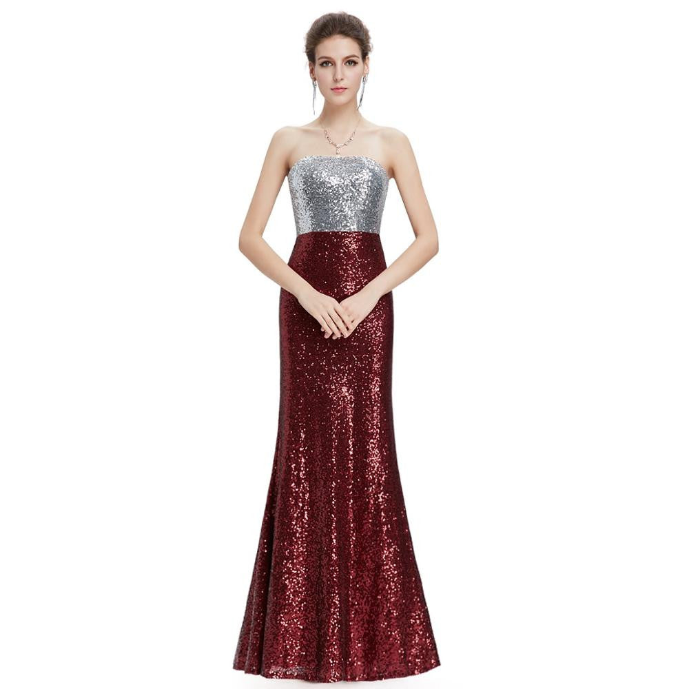 Prom Dresses New Arrival Women Strapless Flare Sequins Long Elegant Sexy On Line Evening Party HE08372SB 2016 - Shopy Max