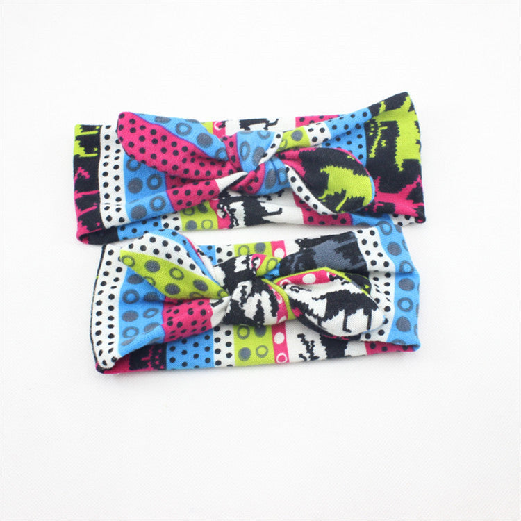Mom and Me Headband Fabric Baby Girl Headband Top Knot Tie
