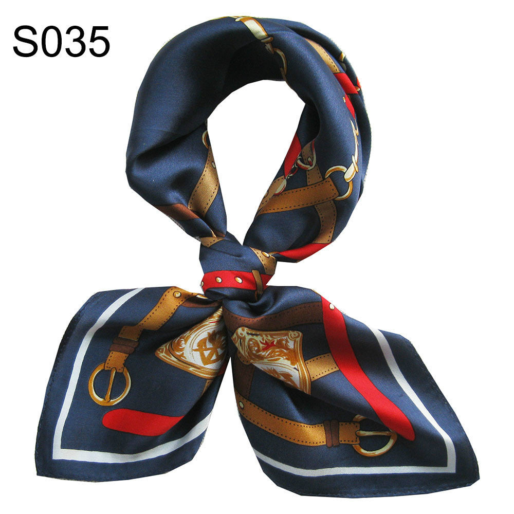 pure silk kid blue belt designer brand small scarves neck hankerchief fashion hair accessories free shipping - Shopy Max