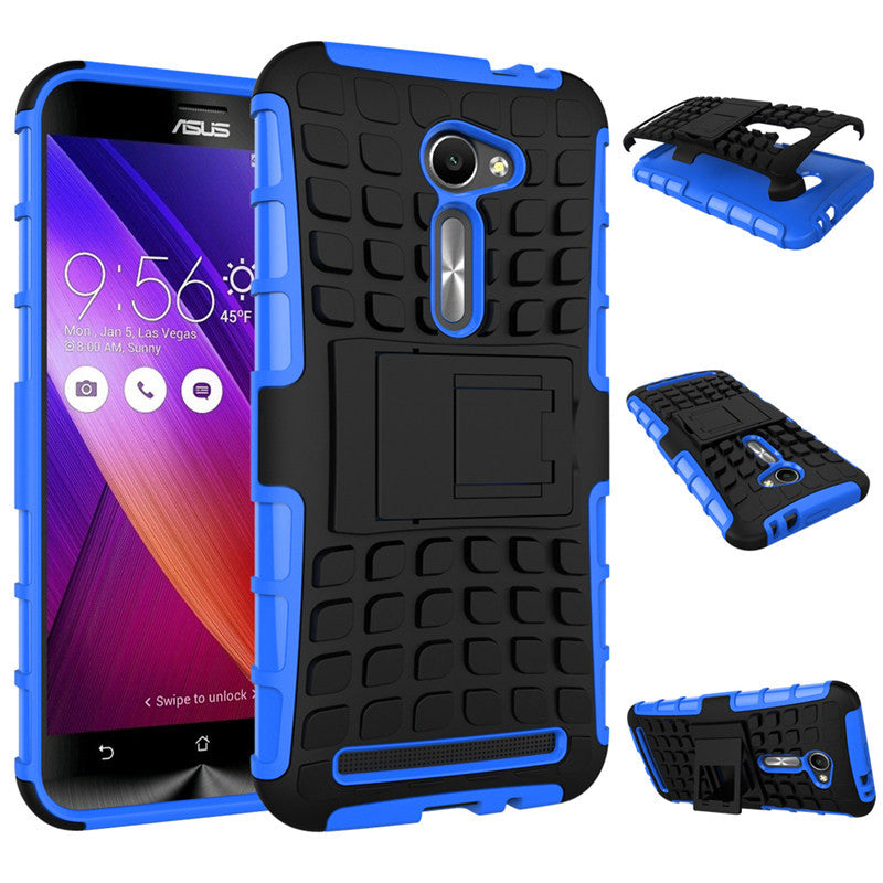 Deluxe Anti-skid Soft TPU + Hard PC Phone Case For ASUS ZenFone 2 Cool Slim Kicktand Protective Back Cover For ASUS 2 5.0 Inch
