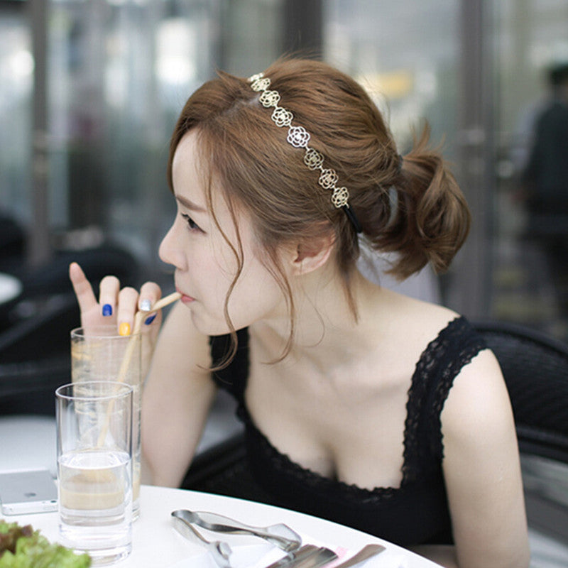Sunshine fashion flower hair headband Accessories new fashion hollow - Shopy Max