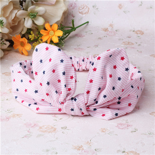 New Dot Bow Hair Band Kid Hair Accessories Girls Cotton Rabbit Headband Newborn