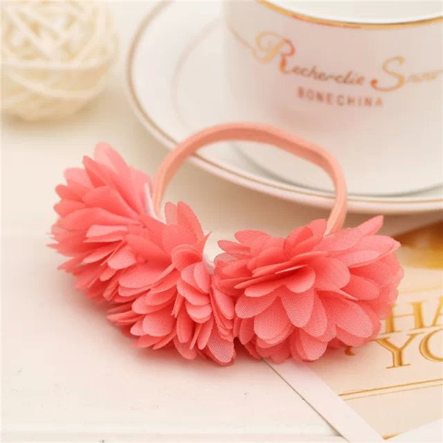 Chiffon flowers children baby girls hair accessories rubber bands barrettes girl headwear bow Retail wholesale Boutique SF-479