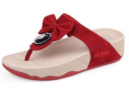 In discount popularwomen's shoes 2014 flower wedges sandals platform shoes beach slippers flip flops platform sandals for women