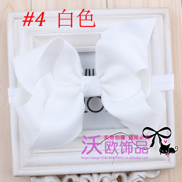 16Colors New Fashion Hot children kids Baby girls Big Ribbon Bowknot Headband Headwear Hair Band - Shopy Max