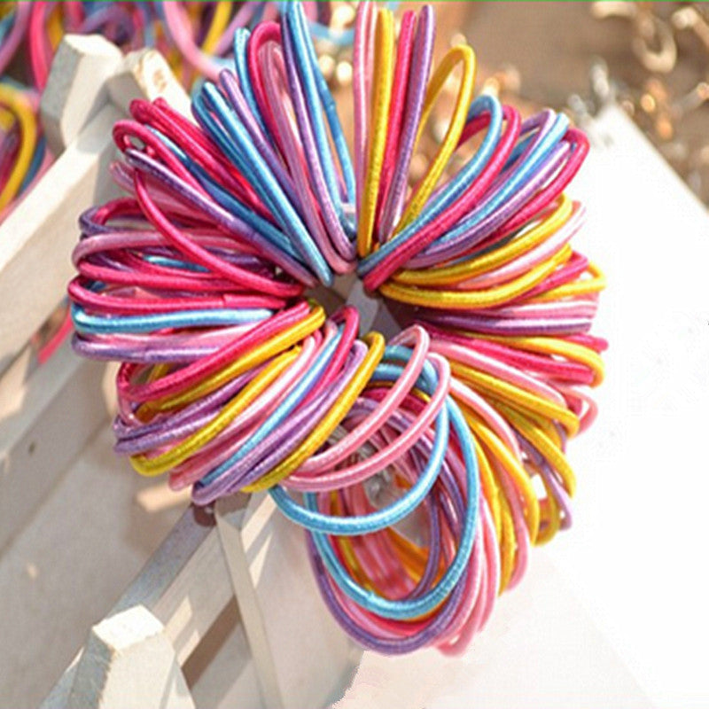 100 Pcs Baby Kids Girl Elastic Hair Bands Ponytail Holder Head Rope Ties NA979 - Shopy Max