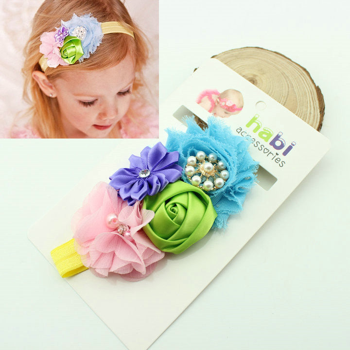 1 piece new2014 fashion newborn infant baby flower headband children hair bows girl kids hair accessories - Shopy Max