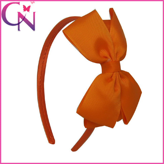 11COLORS Lovely Girls Hairband Solid Ribbon Hairbow Hair Bands - Shopy Max