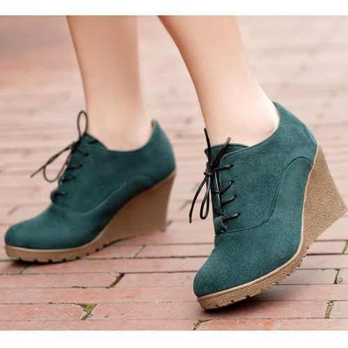 Brand New High Heel Wedges Shoes Platform Pumps for Women Lace up