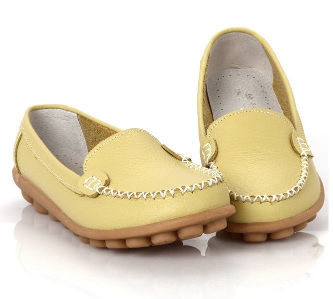 Women genuine Leather Shoes Slip-on Ballet women Flats Comfort