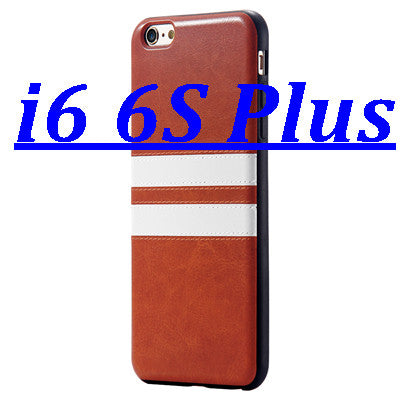 i6 /6s /Plus Soft PU Leather Stylish White Line TPU Cover for Apple iPhone 6 /6s for iPhone 6 Plus /6s Plus Back Protective Bags - Shopy Max