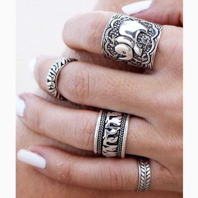 Vintage Punk Ring Set