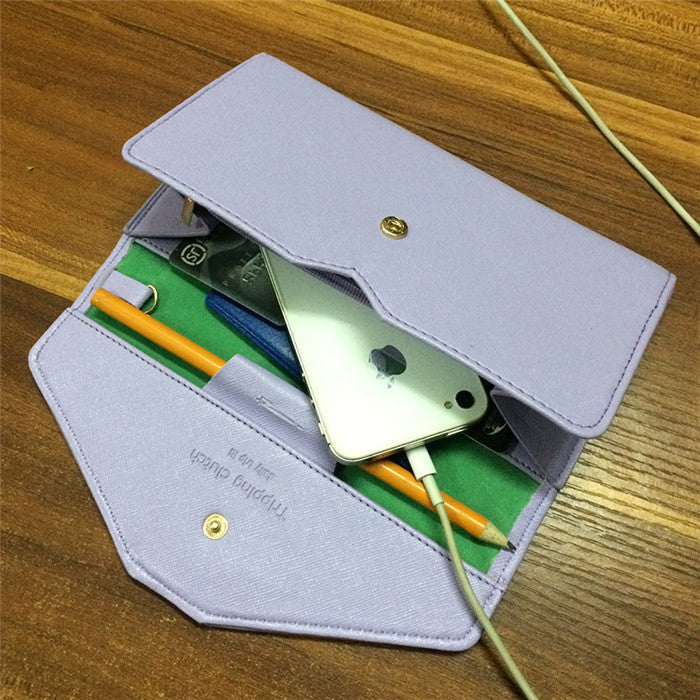 Women Wallets Fashion Style Long Clutch Solid Color Hasp Leather Wallet Ladies