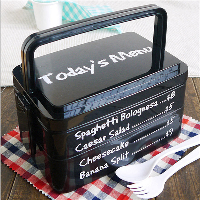 1 Set Creative High Heat Resistance Double Layers Chopsticks Plastic Bento Lunch Box - Shopy Max