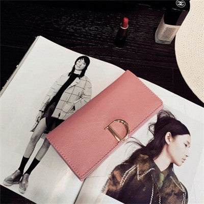 Women Wallet Luxury Brand New 2016 Long Wallet Car Suture Hand Bag Dbuckles Purse Shiny
