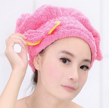 Womens Girls Lady's Magic Quick Dry Bath Hair Drying Towel Head Wrap Hat Makeup