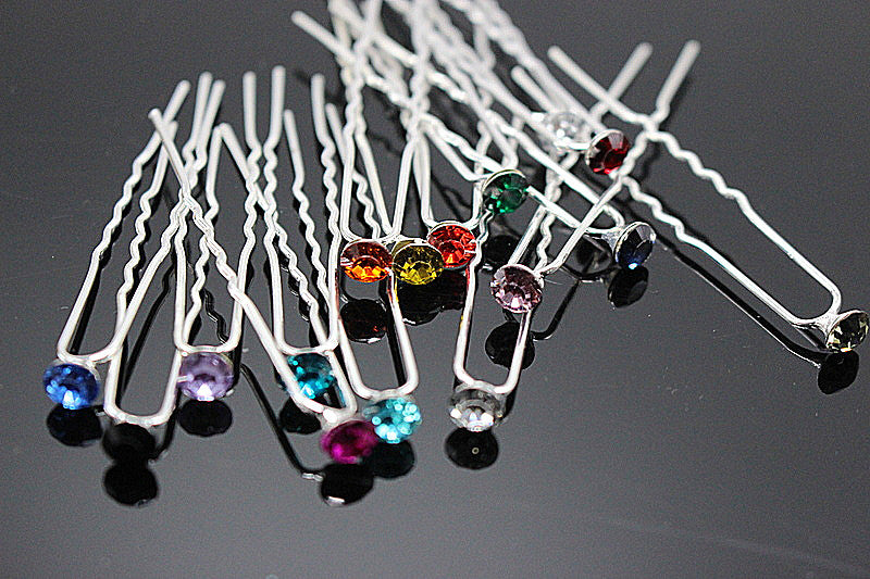 10 PCS Brides Hair Accessories Simple Hair Pins Rhinestone Hairpins - Shopy Max