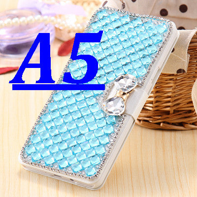 Silk Skin Leather Case for Samsung Galaxy A5 /A7 Wallet Chic +Card Slot Women Elegant Phone - Shopy Max