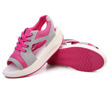 Ladies Platform Sandales Sandalias Summer New Fish Head Sandals Women's Shoes Slope With Platform Muffin X738