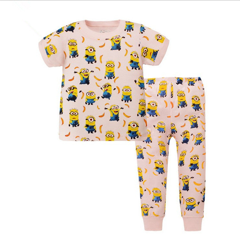 children clothing set summer cotton girls and boys children's pajamas