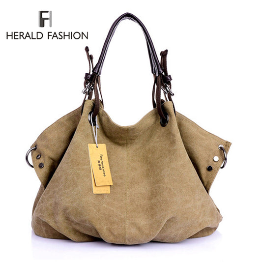 High Quality Canvas Women Handbag Casual Large Capacity Hobos Bag Hot Sell Female