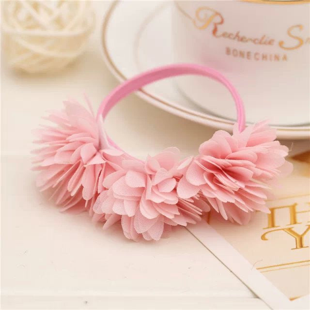Chiffon flowers children baby girls hair accessories rubber bands barrettes girl headwear bow Retail wholesale Boutique SF-479