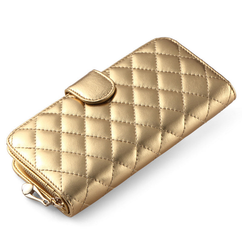 Womens wallets and purses long zipper card holder genuine leather wallet