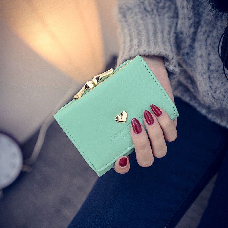 Three fold wallet female short paragraph 2016 new Korean students love small purse Purse