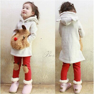 New 2014 Fashion Winter Children's Clothing sets Autumn Girls Child Thickening Fleece Sweatshirt