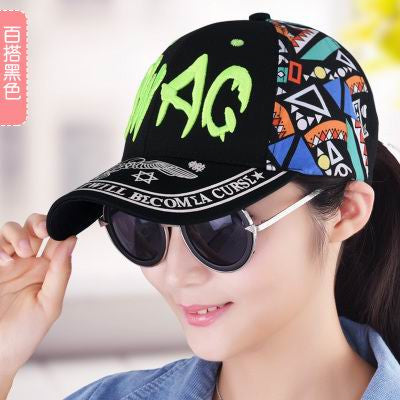 New brand Hat female autumn and winter cap baseball cap fashion print hiphop hip-hop cap outdoor spring and autumn sun hat