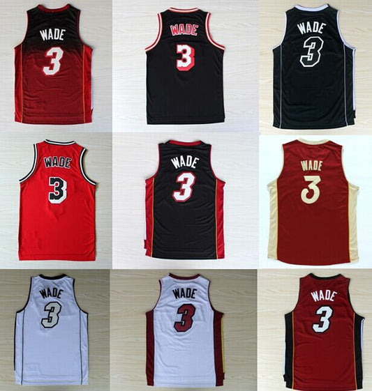 Hot Dwyane Wade Jersey, New Material #3 Dwayne Wade jerseys Embroidery Stitched men's Basketball Jerseys size S-XXL