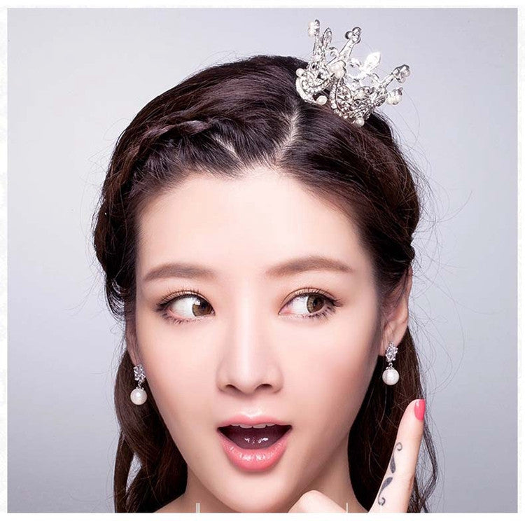 ( 3 PCS / LOTS ) Wholesale Clear Crystal Vintage Retro Bridal Mini Crown Hair Tiara Classic - Shopy Max