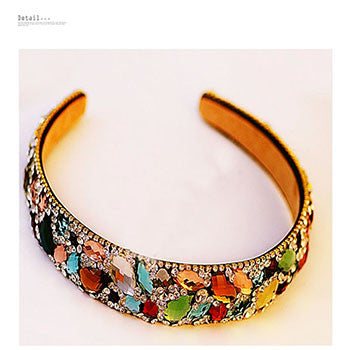 Hairwear Colorful Crystals Women Rhinestone Trendy Tiaras Hairbands Wedding Fashion Jewelry