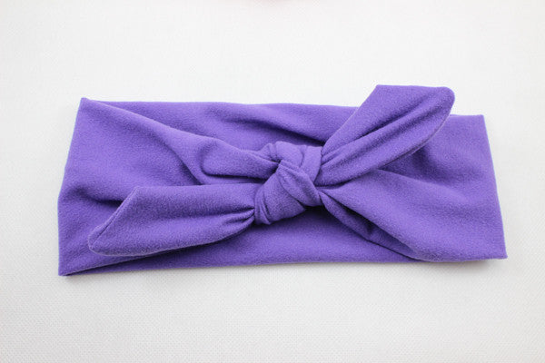 New Baby Cotton Headband White knot tie headband headwrap Vintage Head Wrap