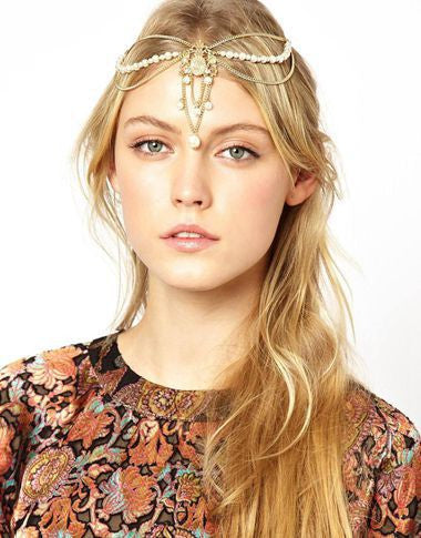 Hair Accessories For Women Fashion Imitation Pearls Tassel Hair Headpiece Charms Head Bands