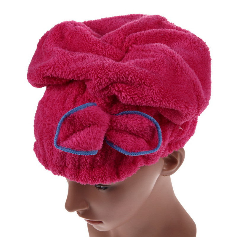 ASLT Womens Girls Lady's Magic Home Textile Microfiber Hair Turban Quickly Dry Hair Hat - Shopy Max