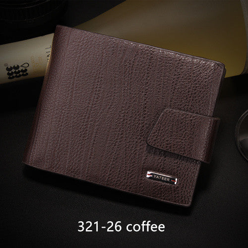 With coin pocket High quality Leather men's Wallets Wholesale purse leather SHORT leather wallets , Best gift , Free Shipping