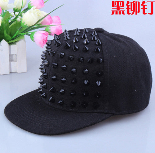 Fashion punk rivets hip hop flat along baseball caps peaked hats Snapback caps for man and woman free shipping - Shopy Max