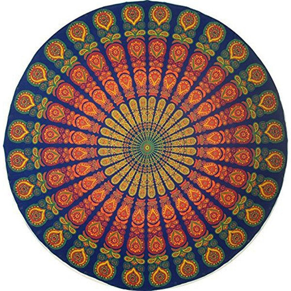 150cm Round Beach Towel Chiffon Printed Beach Round Bath Towels Summer Bohemia Circle Beach Shawl - Shopy Max