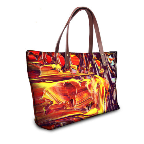 Brand Graffiti Design Handbag for Women High Quality Causal Tote Bag Spanish