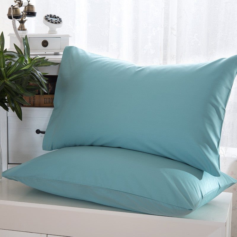 2 pcs/lot 100% Sateen Cotton Solid Bed Pillowcase Brief Comfortable