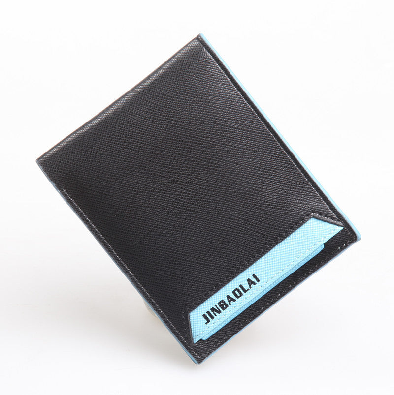 Men Short Wallet Quality PU Leather Wallet Multi-Card Bit Folding Purse Hit Color Design Couple Wallet 5 Colors