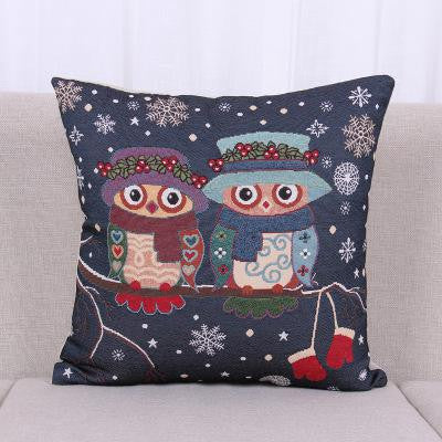 18'' Hot Sale Cotton Linen Owl Bird Throw Pillow Case OW172 - Shopy Max