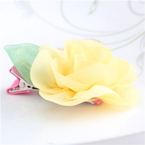 New Beauty Chiffon Flower Hairpins Children Hair Accessories Gilrs Hair