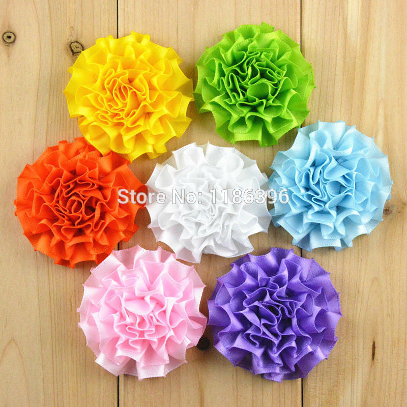 Chiffon Fold Fabric Flower Without Clips For Baby Girls Hair Accessories Hand Craft DIY 5cm20colors 30pcs/lot