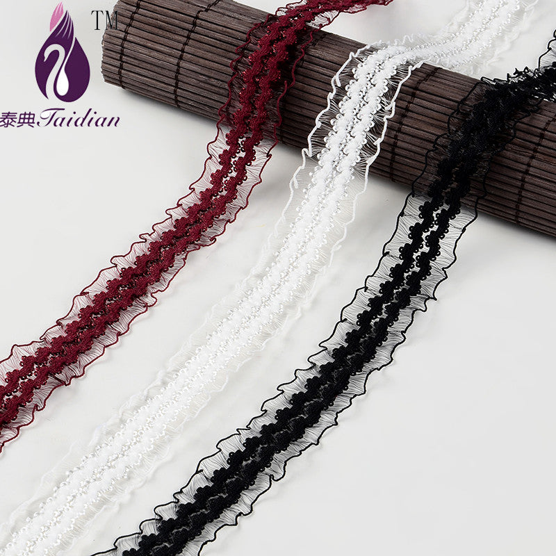 29mm Width White Black Lace Fabric Trim Ribbon 10yard/9.1Meters/lot DIY Garment Accessories Embroidered - Shopy Max